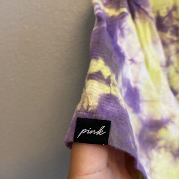 PINK- lime green and purple tie dye shirt- Size large - Picture 5 of 7